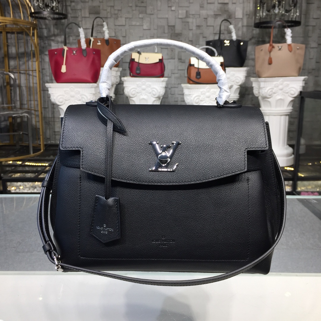 Louis Vuitton LOCKME EVER MM Shoudler Bag M51395 Black